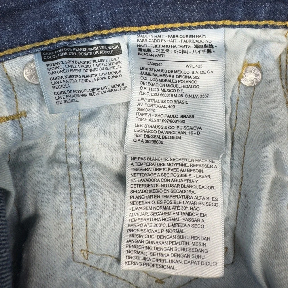 Levi's 501‎ Button Fly Jeans Mens 29x29.5 Blue Straight Fit Classic Denim